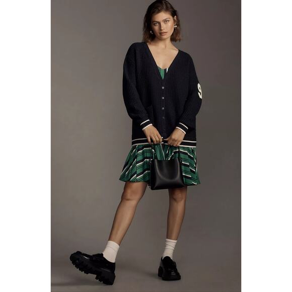 Anthropologie Varsity Twofer Cardigan Sweater - New Medium - Picture 4 of 8